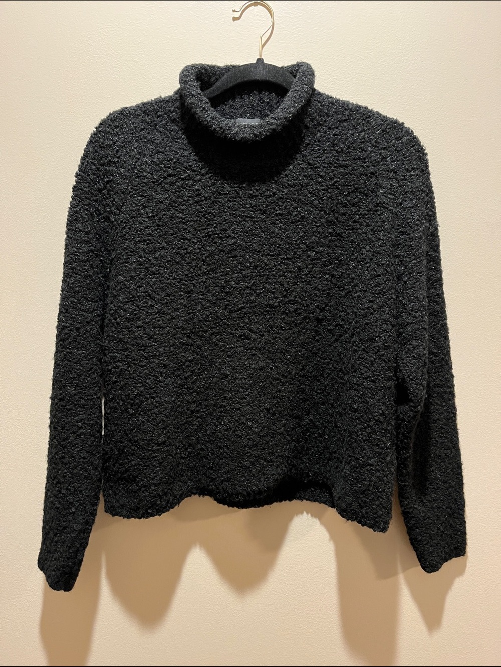 The Limited Black Bouclé Turtleneck Sweater